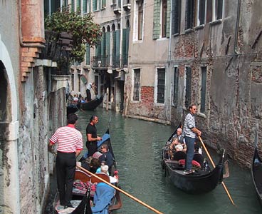 gondolas in canal